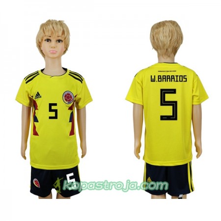 Billiga Fotbollströjor Colombia W.Barrios 5 Barn WM 2018 Hemma tröja